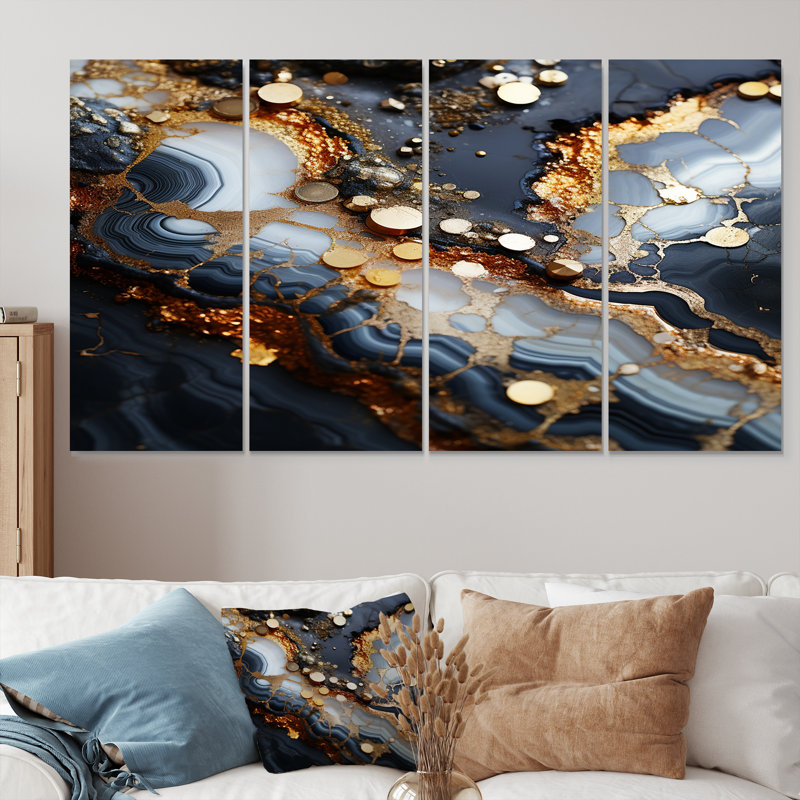 Mâle, art mural sur toile 4 pièces, H 28 po x l 48 po