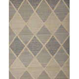 Moroccan Geometric Area Rug in Blue/White