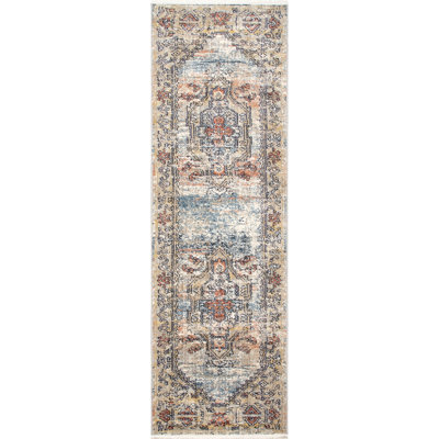 Tapis médaillon Machado pour le salon, la chambre et la cuisine, beige / ivoire