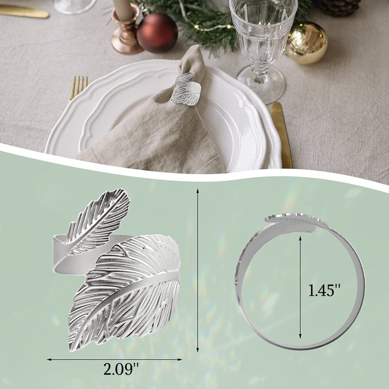 Metal Napkin Ring, Silver, 6