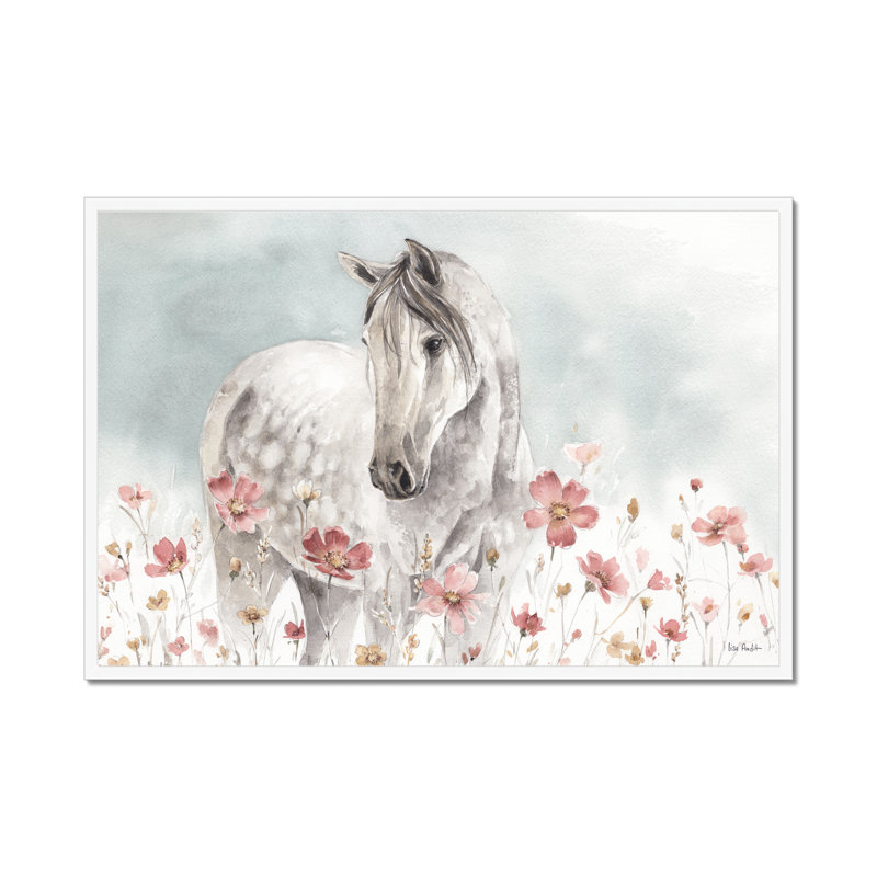 Wild Horses I by Lisa Audit - Painting, 65cm H x 95cm W x 2.3cm D, White Framed Paper Print