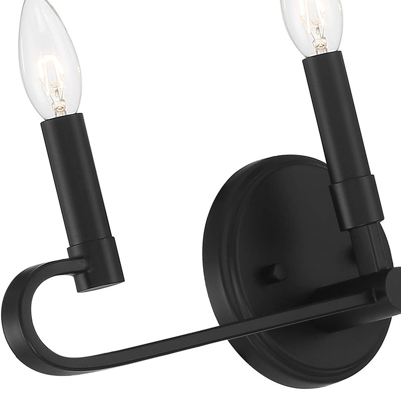 Éclairage de salle de bain à intensité variable 3 lumières Madel, Noir mat