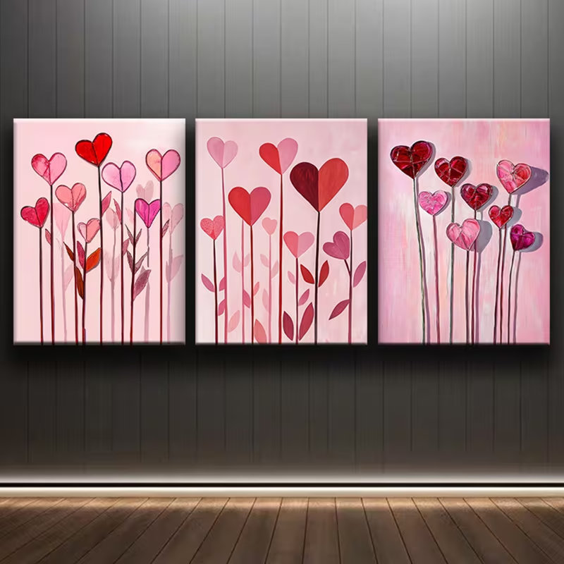 3 Piece Wrapped Canvas Print, 45 cm H x 90 cm W