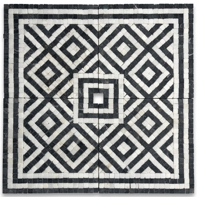 Carreau de mosaïque en marbre 7,1 po x 7,1 po Guitam Emperador