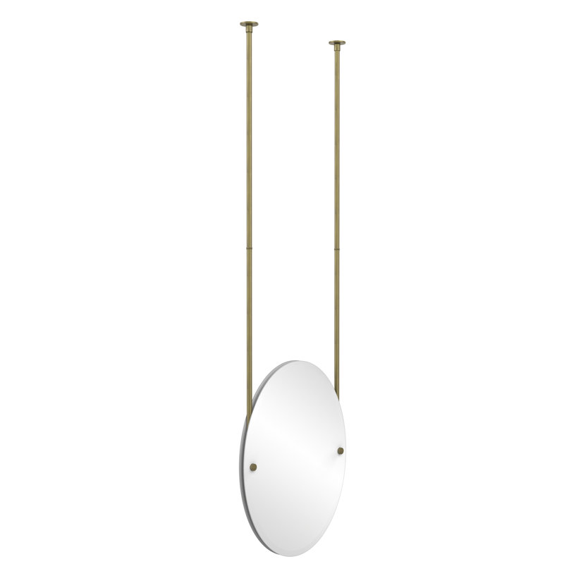 Gober Metal Wall Mirror, Antique Brass