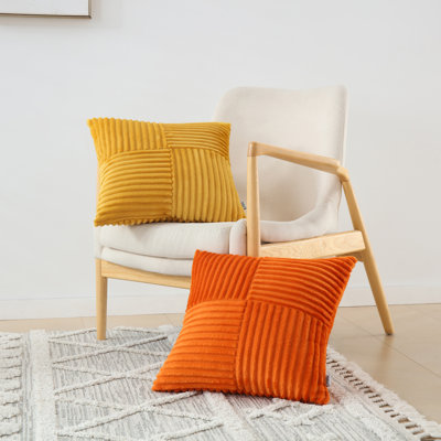 Housse de coussin carré en velours côtelé