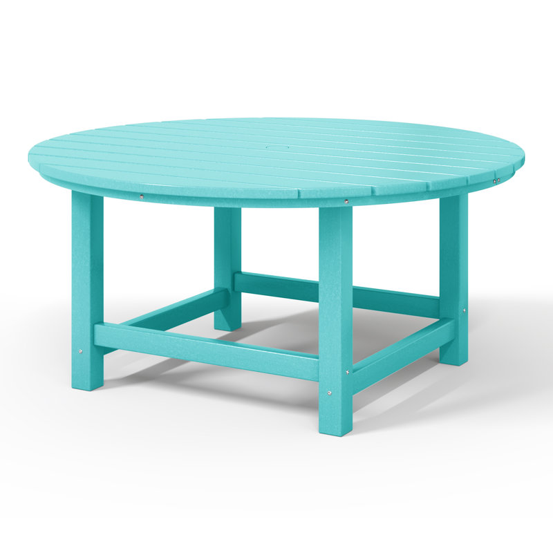 Table basse ronde en polyuréthane 38 "Laguna, Sarcelle