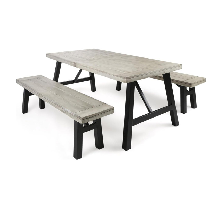 Ensemble de salle à manger Betini gris (3 pièces)