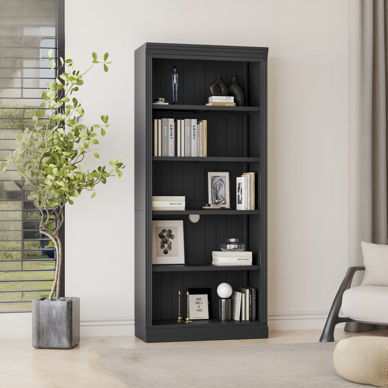 Five Solid Wood Bookshelves With Light Strips