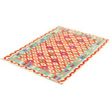 Tapis décoratif en laine de conception unique 3 pi 2 po x 5 pi 1 po noué à la main New Age