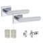 5 Pairs Modern Lima Design Premium Door Handles on Square Rose-2054567821