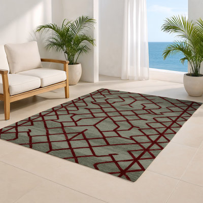 Tapis brun intérieur et extérieur Trellis