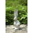 5.3x4.5x12.8" Weathered Cement Cream Rabbit Statue