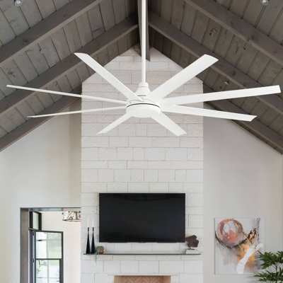 Ilette 65/72/84-inch 8- Blade DC Motor Windmill No Lights Ceiling Fan with Remote Control