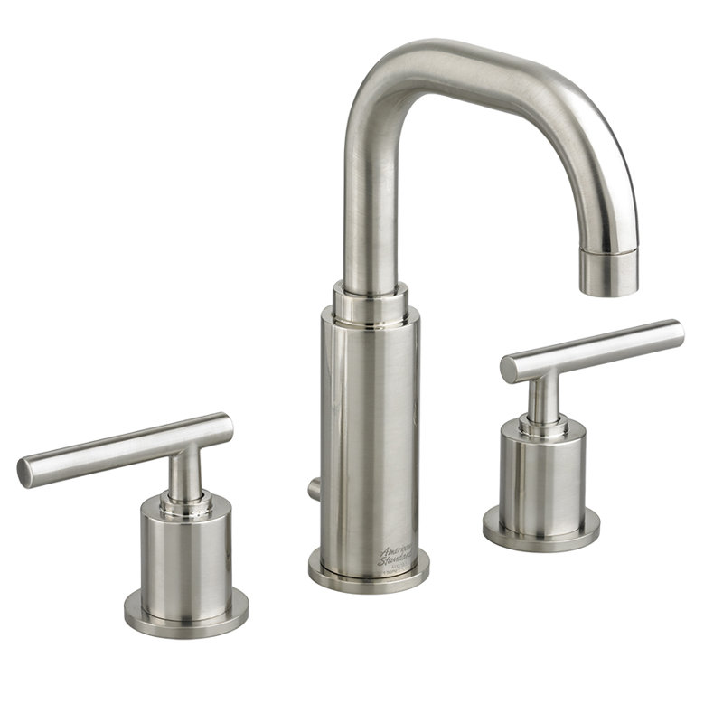 Robinet pour salle de bain à poignée double Serin, Nickel satiné