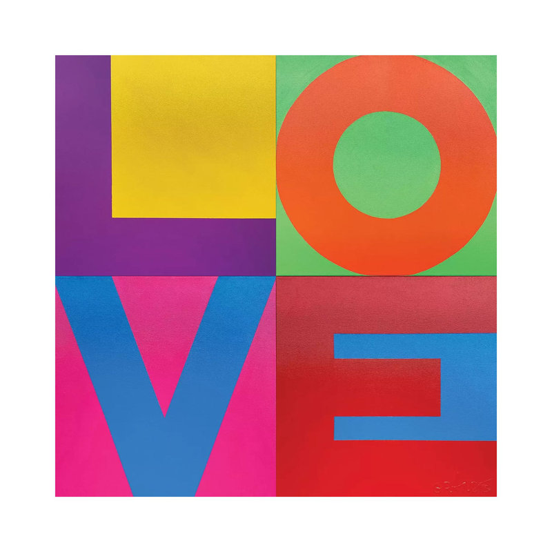 Décoration murale Love Kids, H 26 po x l 26 po x P 1,5 po, Toile tendue