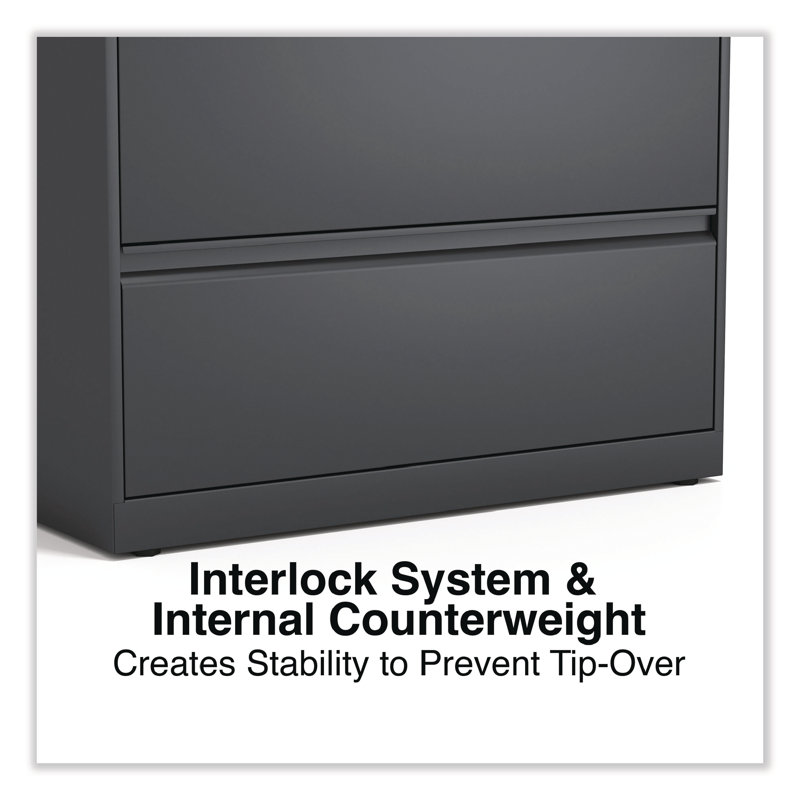 Charcoal Steel 2-Drawer Lockable Lateral File Cabinet
