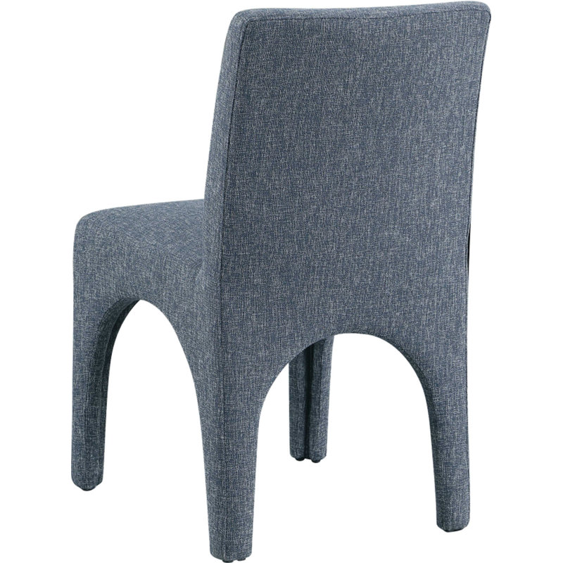 Gramercy Linen Textured Fabric Dining Chair, Blue Linen Textured Fabric