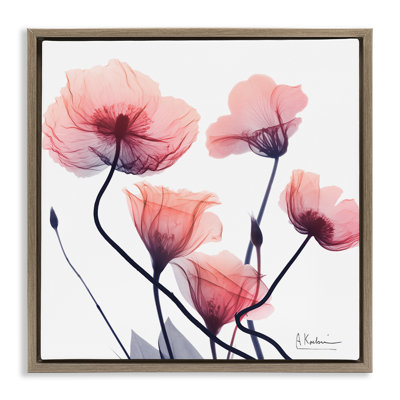 Cadre flottant rose chic avec fleurs simples, design par Albert Koetsier