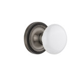 Rope Rosette with White Porcelain Door Knob