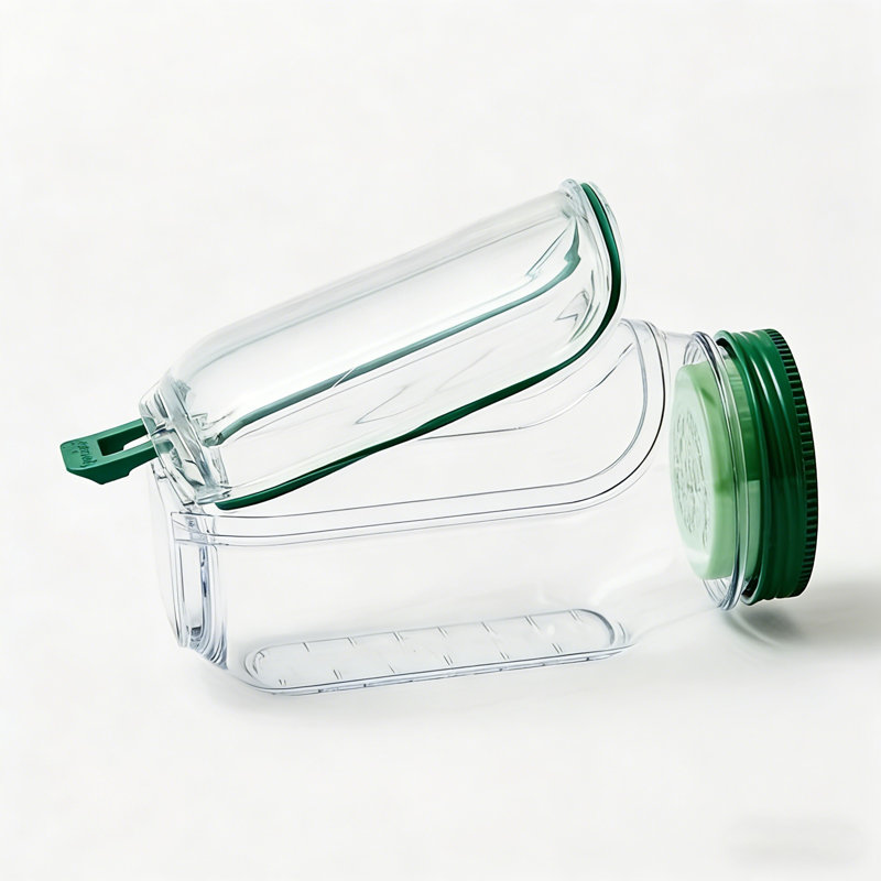 Contenant à salade en plastique avec couvercle basculant étanche