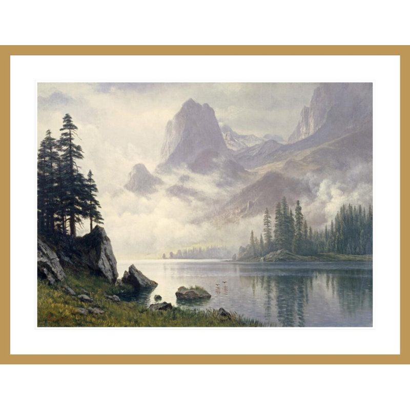 «Mountain Out of The Mist» par Albert Bierstadt - Impression sur toile, H 32,27 po x l 41,5 po