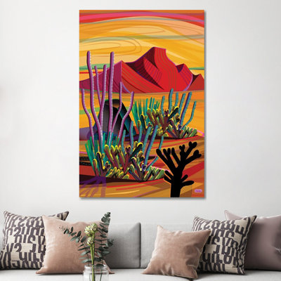 «Cactus Oasis» par Charles Harker, impression sur toile tendue