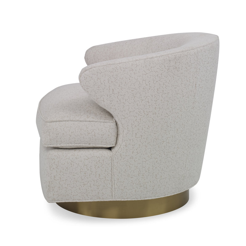 Scoop Swivel Barrel Chair, Filigree Ivory 100% Polyester