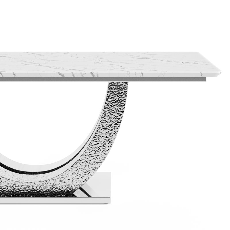 Table de salle à manger Demby, Argent argent
