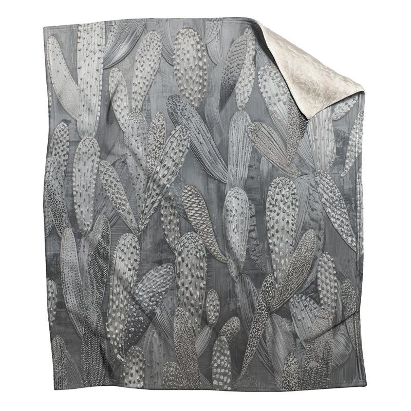 Silver Cactus Texture Blankets, 50in W x 60in H