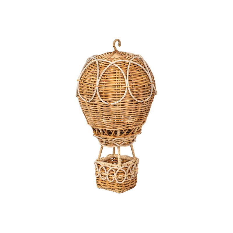 Provence Rattan Hot Air Balloon, 14" H x 7.5" W x 7.5" D