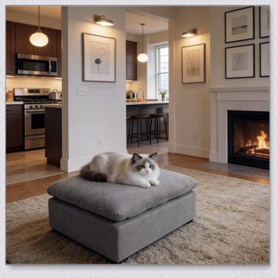 Coffee Bean Like Upholstery Full Compressed Ottoman, Perfect For Instant Comfort And Space-Saving Solutions In Any Room.