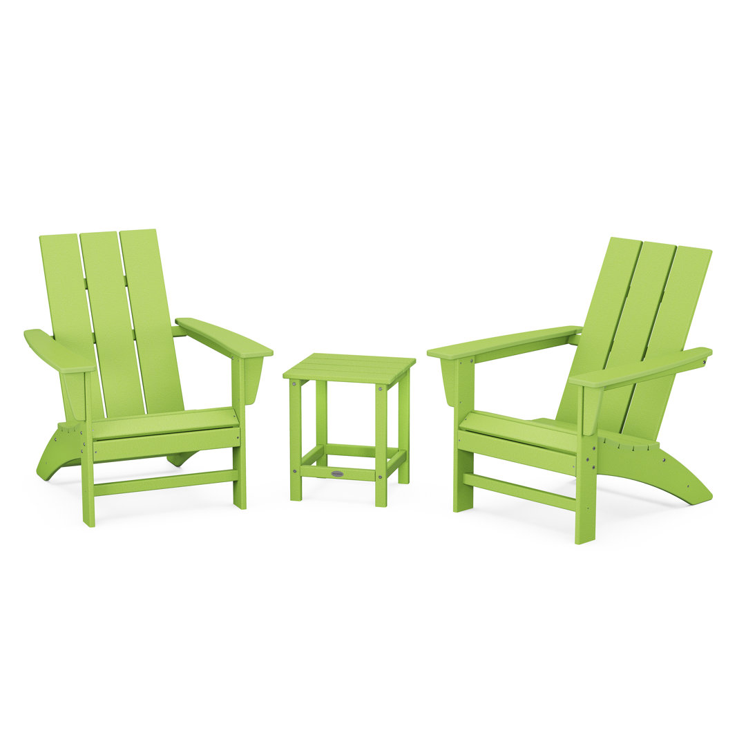 Modern Adirondack 3 Piece Seating Group POLYWOOD® Frame 