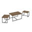 Ensemble de 3 tables gigognes élégantes en noyer, 35,4 x 16,5 x 23,6 pouces (grand) et 20,5 x 14,2 x 14,6 pouces (2 petits) | Panneau de particules enduit 100% mélamine, structure en métal | Design industriel moderne pour la maison et le bureau