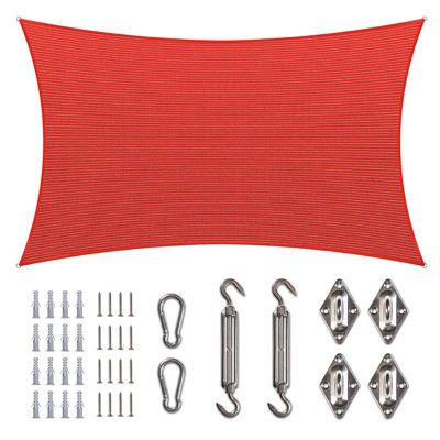 Amgo Rectangle Sun Shade Sail with Hardware Kit