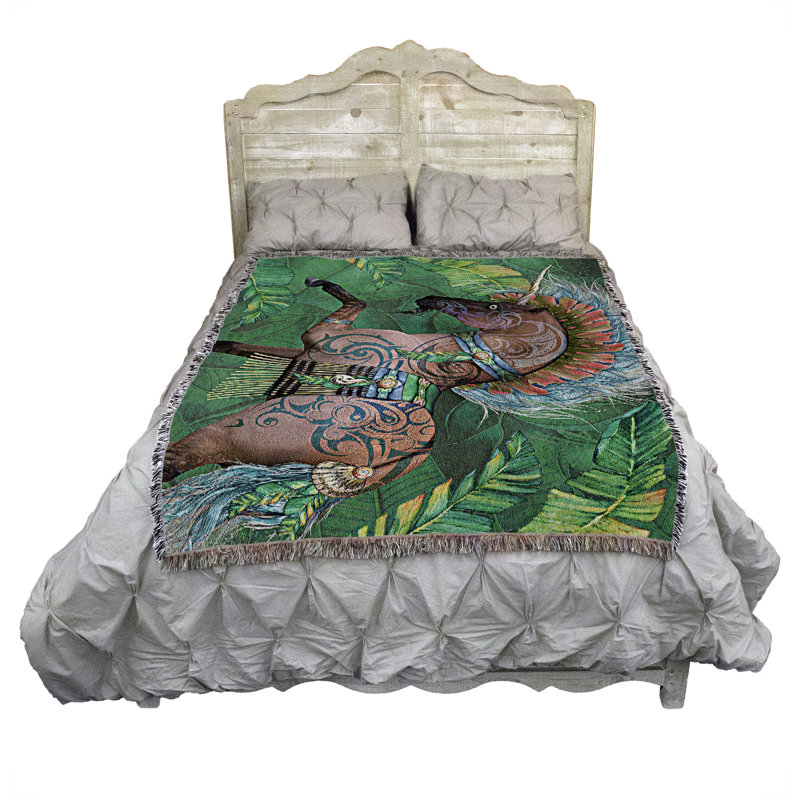 Pure Country Weavers Rawiri Blanket by Laurie Prindle - Fantasy Unicorn Gift Tapestry Throw Woven from Cotton - Made in the USA (72x54)