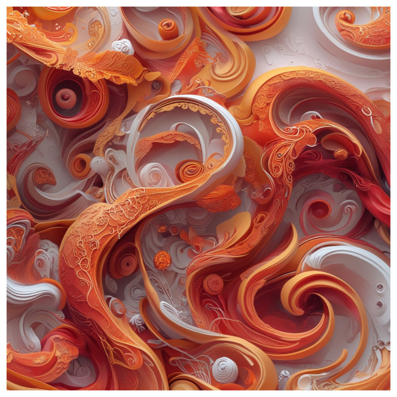 Édredon tourbillonnant abstrait orange, Très grand lit