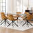 Swivel Tufted Leather Upholstered Side Chairs Modern Dining Chairs with Metal Legs-740914510