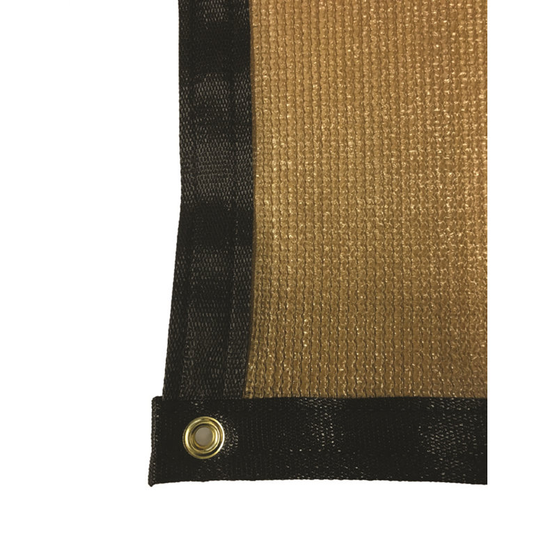 Écran tricoté en tissu d'intimité, H 69,6 po x l 1 800 po x P 0,5 po, Brun clair