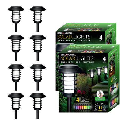 Bell+Howell Colour Changing Solar Powered Pathway Lights With Remote Control, Wireless Auto On/off