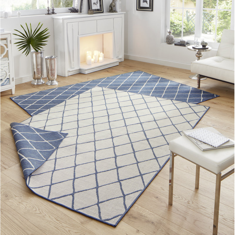 Malaga Rectangle Geometric Indoor / Outdoor Area Rug, Rectangular 120 x 170cm
