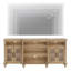 Ensemble 2 pièces de meuble télé et table basse pour salon avec armoire de rangement, chêne