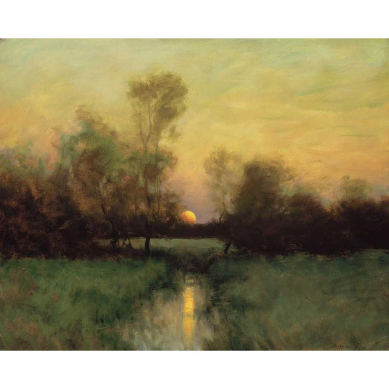 «Red Barrel Studio® Sheehan, Dennis», art sur toile tendue sous le titre: Summer Moonrise, H 15 po x l 18 po