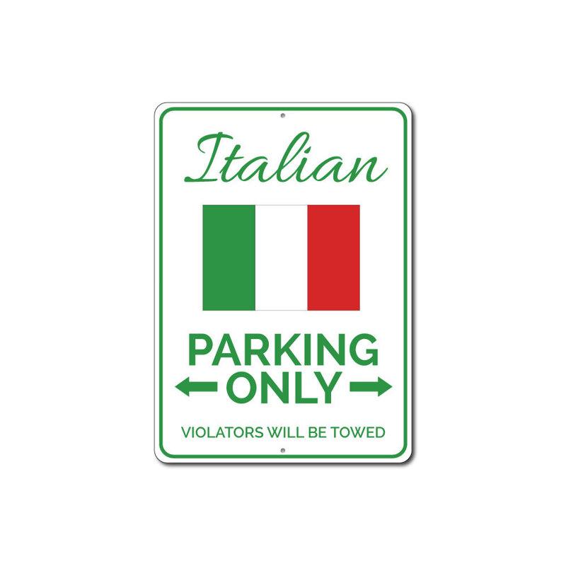 Panneau italien en aluminium, H 14 po x l 10 po x P 0,04 po
