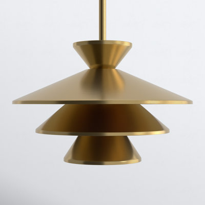 Vinnie 1-Light Pendant in Natural Brass