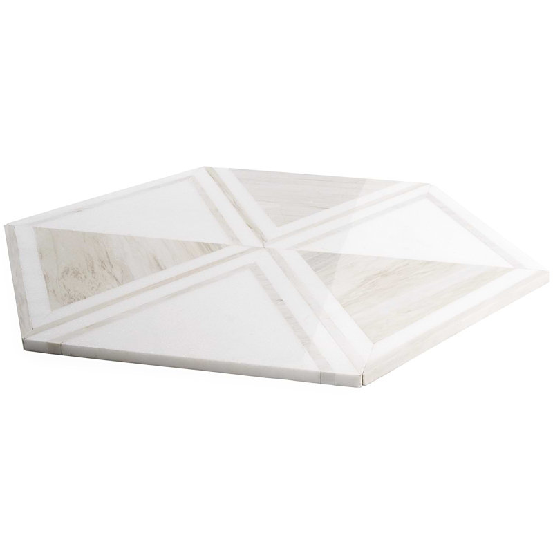GeoMarble 14x16 Triangle Polished Marble Mosaic Tile