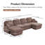 Canapé en U en chenille avec siège profond et repose-pieds mobile Chenille-129744364-129744367