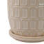 Plateau décoratif décoratif en céramique avec motif - Pots de fleurs d'intérieur élégants avec soucoupe pour patio, salon ou décoration intérieure - ensemble de 2, 8 po, 6 po, ivoire-1628970247