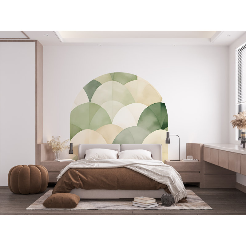 Décalcomanie murale aquarelle arche, autocollant d'arche de lit, décalque mural de haie, autocollant mural arche, autocollant mural en marbre, arche de très grand lit 354RS