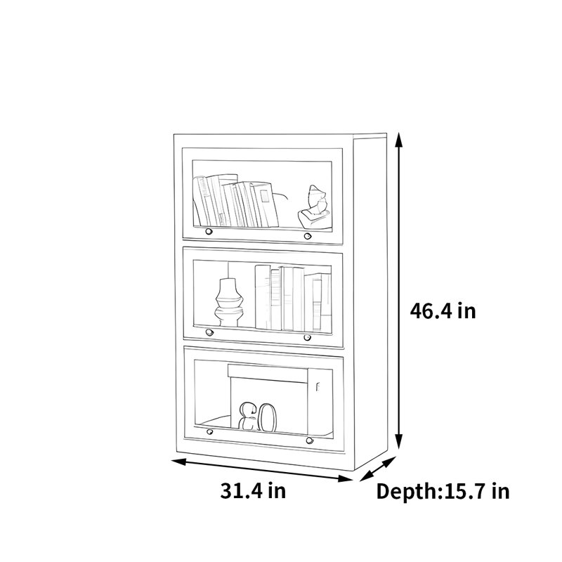 Fleischer, (3 Shelves) 46.4"H x 31.4"W x 15.7"D